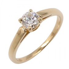 BVLGARI Glyph Solitaire Diamond Ring 18KYG Yellow Gold Used women US size 3.75