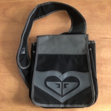 Vintage Quiksilver Cross Body Messenger Bag With Heart Logo Design