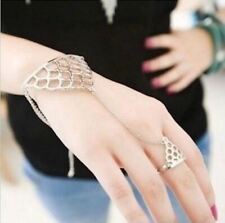 Women Tassel Slave Bracelet Bangle Finger Ring Harness Hand Chain Jewellery