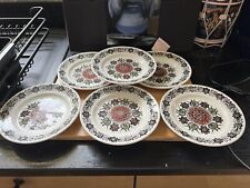 **SALE** Kathie Winkle ROMANY Tea Plates X 6  Handpainted  Vintage  Mid Century