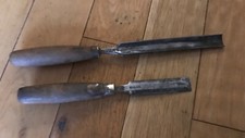 Vintage 1” Gouge Chisel R. Sorby & 1” Marples Bevel Edge, Boxwood Handles CD1