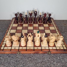 Large Wooden Folding Chess Set