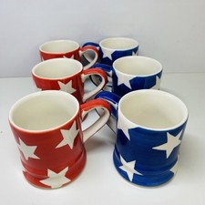 Whittard Of Chelsea Tea Clipper Red & Blue With White Star 0.1L ESPRESSO Mug x 6