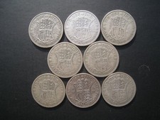 Pre 1947 - Eight George V Half-Crowns 1928.