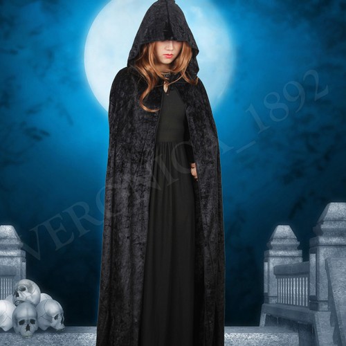 Adult velvet hooded - velvet, robe