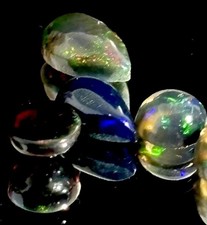 Black Fire Opal 4x Beautiful High Quality Ethiopian AAA Grade 4mm To 5mm Gemston