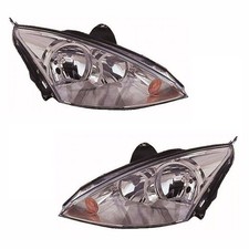 For Ford Focus Mk1 2001-2004 Headlights Headlamps Chrome 1 Pair O/S And N/S