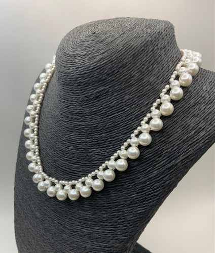 Vintage faux pearl collar - vintage,