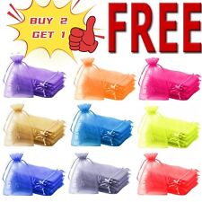 25 & 50 Large Small Organza Bags Wedding Party Favour Gift Candy Jewellery Pouch