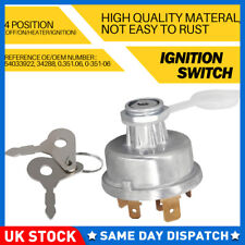 Ignition Switch Barrel and Key Universal For Many Small Tractors 35670 128SA UK