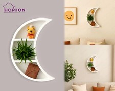 Floating Moon Wall Shelf Mdf Décoration Storage Rack Shelves Hanging Display