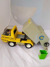 1978 Playmobil City Service Rubbish Garbage Truck with driver & Bin Exc Free P&P
