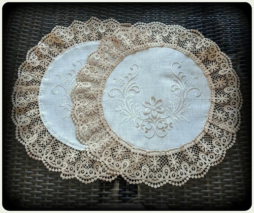 Doilies lace embroidered - doilies,