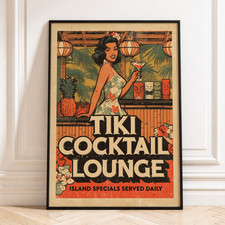 Tiki Cocktail Lounge A4 Print