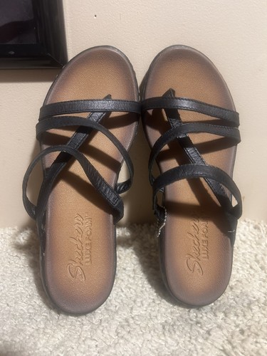 Skechers black leather - sz, 6