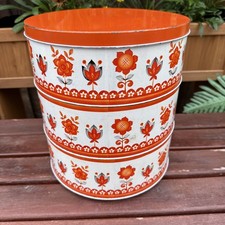 Vintage Worcester Ware Tudor Orange Three Tier Stacking Cake Retro Storage Tins