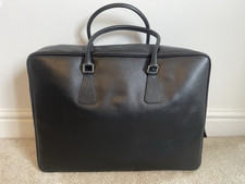 PRADA SAFFIANO LEATHER BRIEFCASE DOCUMENT BAG CASE MENS. 47x32x14 Cm. LARGE 