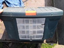 Zag Plastic Power Tool Box with Front Storage Compartment Tools DIY Builder Work