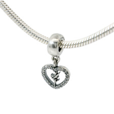 Genuine PANDORA 791565CZ Disney Tinkerbell Dangle Heart Clear CZ Charm Only