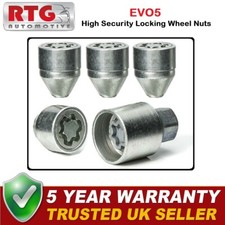 4x EVO5 Locking Wheel Nuts For Nissan Juke 2010-2019 (Alloy Wheels) Silver