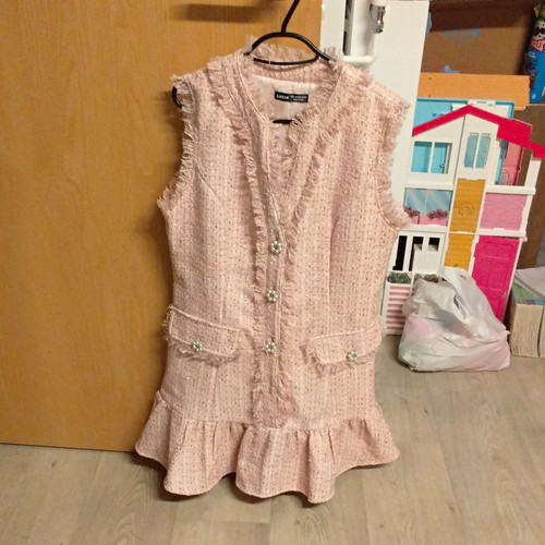Shein pink tweed - pink, v-neck