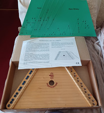 Vintage wooden Cimbala  Lap Harp With 6 Music Sheets and instructions