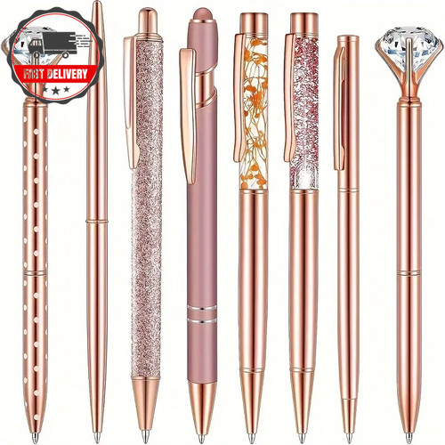 8pcs rose golden ballpoint - rose,