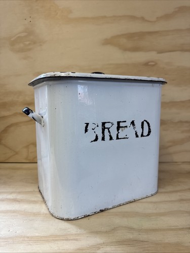 Vintage white enamel - enamel, bread