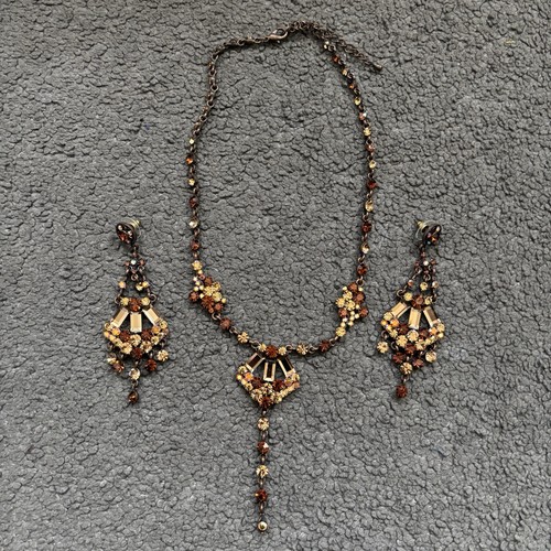 Amber topaz crystal drop - amber,