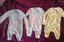 TU Two Way Zip Sleepsuits 0-3months Fruit Design