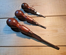 3 Vintage Wooden Handled