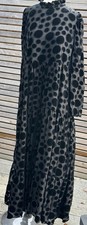 Stine Goya 'Judy' Black Devore Silk/Viscose Blend Long Dress Labelled Medium