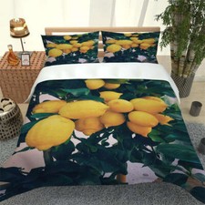 Lots Of Lemons And Shelves 3D Quilt Duvet Doona Cover Set Pillow case Print