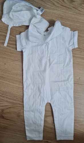 Boys white blue trim sailor - white/blue,