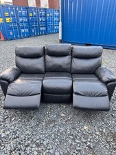 Black Leather 3 Seater