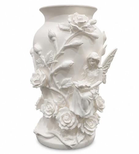 White fairy vase floral - fairy,