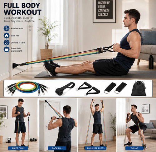 11pcs resistance bands set - bands,