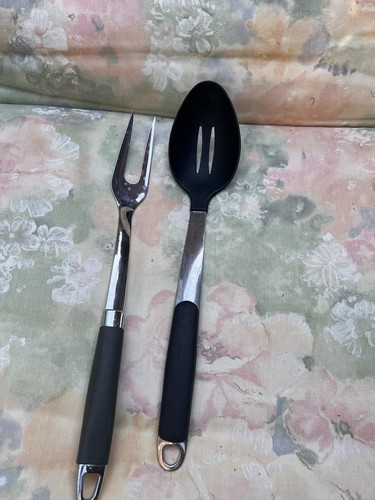 Carving fork slotted spoon - carving,