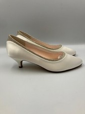 Jara Wide Fit - Rainbow Club Ivory Satin & Silver Shimmer Wedding Shoes UK 6.5