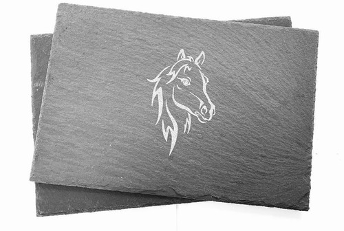 Horse head engraved - engraved, rustic