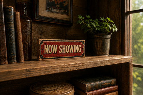 Now showing sign room - showing,