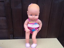 FAMOSA Vintage Girl Doll Swimsuit Spain - Rubber Doll Made in Spain 13"