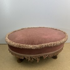 Vintage Footstool Ottoman Pink