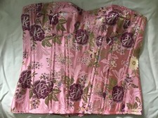 Floral Pink Bodice Corset, Strapless, Jacquard, Size 10, PrettlyLittleThing