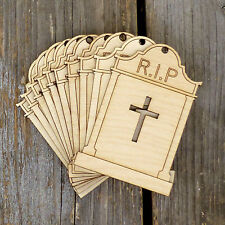 10x Wooden Grave Stone Fancy