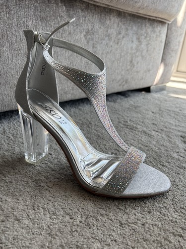 Silver glitter strap open - silver,