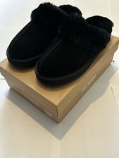 AUS WOOLI Australia Black Sheepskin Wool Slippers UK Size 8 - RRP £114