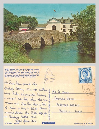 Postcard newby bridge - bridge, lake