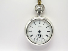 1883 18 size Waltham pocket watch striing silver very good condition and working