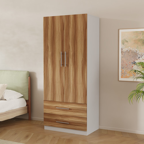 Wooden door wardrobe with 2 - 2,